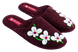 Женские закрытые тапочки БЕЛСТА из бордового войлока украшены аппликацией цветочков и вышивкой - 1