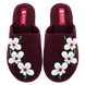 Женские закрытые тапочки БЕЛСТА из бордового войлока украшены аппликацией цветочков и вышивкой - 2