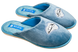 Женские закрытые тапочки БЕЛСТА из голубого велюра украшены вышивкой Чувственных Губ - 1