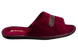 Женские открытые стеганые тапочки БЕЛСТА из велюра цвета бордо украшены вставкой из эко кожи и логотипом фабрики - 3