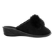Женские закрытые тапочки БЕЛСТА из чёрного велюра украшены мехом - 3