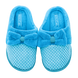 Женские закрытые тапочки БЕЛСТА из голубого текстиля и махры голубого цвета украшены бантом - 2