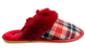 Жіночі капці БЕЛСТА з червоного текстилю з принтом прикрашені червоним хутром - 3