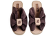 Женские открытые тапочки БЕЛСТА из коричневого велюра на бежевой стельке - 2