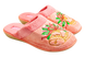 Женские закрытые тапочки БЕЛСТА из розовой махры украшены Рождественской вышивкой и коралловым отворотом - 1