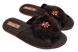 Женские открытые тапочки БЕЛСТА из коричневого войлока украшены мехом - 1