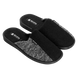 Мужские закрытые тапочки БЕЛСТА из чёрной шерсти украшены вставкой букле серого цвета - 1