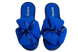Женские открытые тапочки БЕЛСТА из синего текстиля украшены объёмным бантом - 2