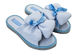 Женские открытые тапочки БЕЛСТА из текстиля голубого цвета украшены объёмным бантом - 1