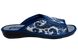 Женские открытые тапочки БЕЛСТА из белого текстиля с принтом синего узора пейсли - 3
