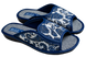 Женские открытые тапочки БЕЛСТА из белого текстиля с принтом синего узора пейсли - 1