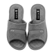 Женские открытые стеганые тапочки БЕЛСТА из серого велюра украшены вставкой из эко кожи и логотипом фабрики - 2