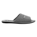 Женские открытые стеганые тапочки БЕЛСТА из серого велюра украшены вставкой из эко кожи и логотипом фабрики - 3