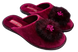 Женские закрытые тапочки БЕЛСТА из велюра цвета бордо украшены мехом - 1