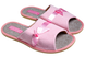 Женские открытые тапочки БЕЛСТА из розового вельвета с атласным бантиком - 1