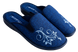 Женские закрытые тапочки БЕЛСТА из синего текстиля украшены узорной вышивкой - 1