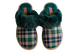 Женские тапочки БЕЛСТА из зелёного текстиля с принтом украшены зелёным мехом - 2