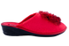 Женские закрытые тапочки БЕЛСТА из красного велюра украшены мехом - 3